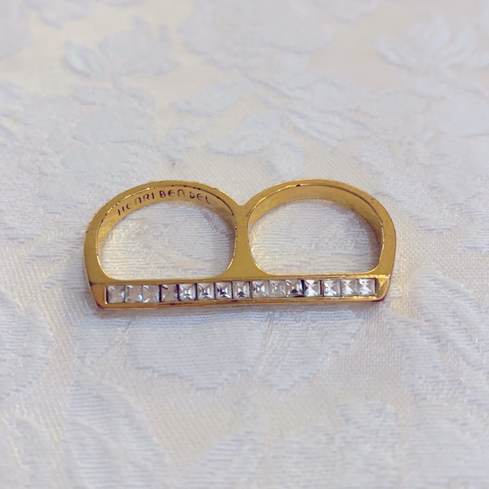 Henri Bendel Double Crystal Ring